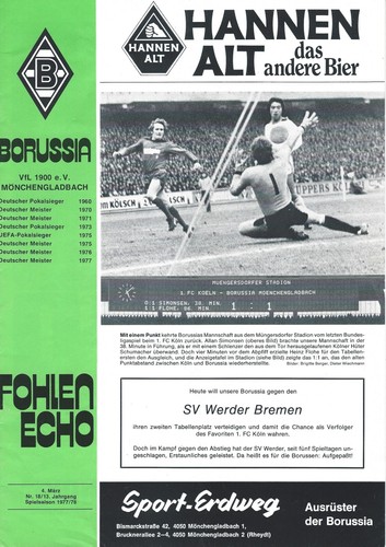 Programm 1977 borussia - programm,