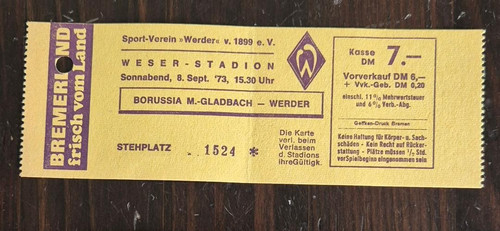 Ticket bundesliga 73 - bundesliga, 08.09.73