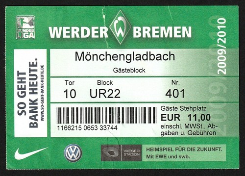 Ticket 2009 werder - |,