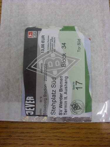 2003 ticket borussia - ticket:,
