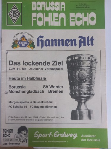 Fußball programm 1983 dfb - programm, 1983/84