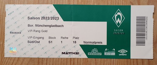 Ticket werder bremen - ticket, 22/23