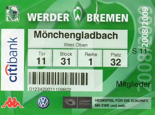 Ticket werder bremen - ticket,