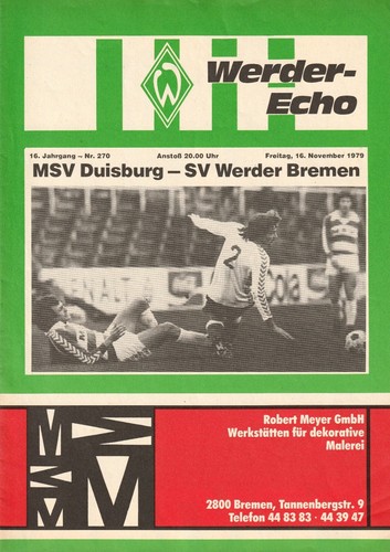 Programme werder bremen - werder, |