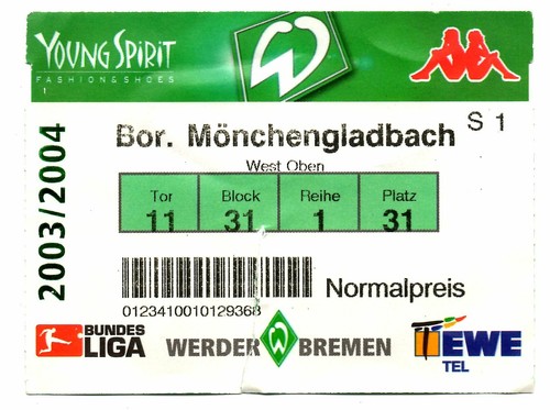 Ticket werder bremen - ticket, bl