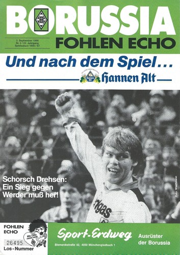 Programm 1986 borussia - 1986/87,