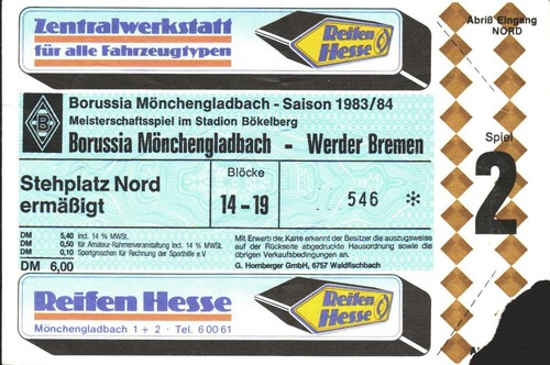 2499 ticket 84 - 83/84, borussia
